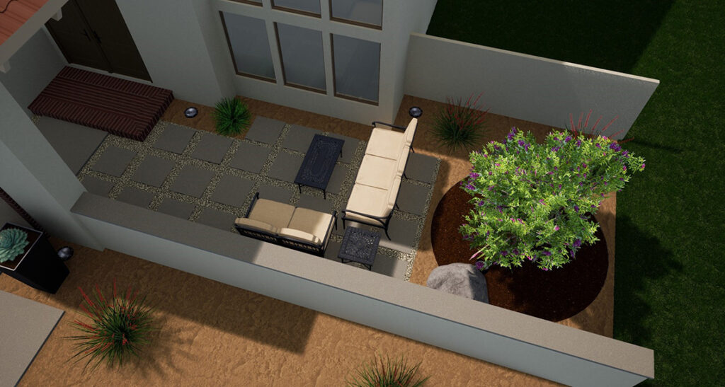 3D Orange County landscape design example